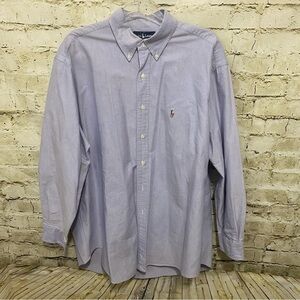 Ralph Lauren Blue Oxford Cotton Yarmouth Button Down Dress Shirt